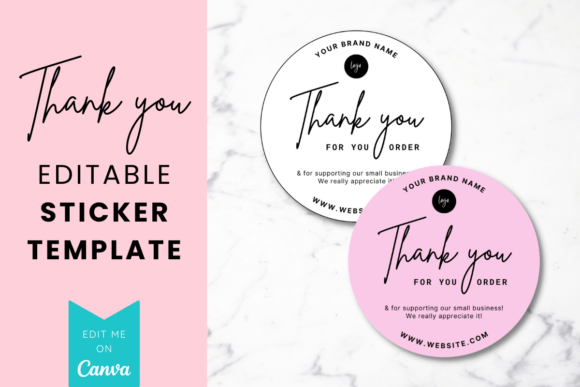 Download EDITABLE Thank You Sticker Template - Thank you sticker Collection