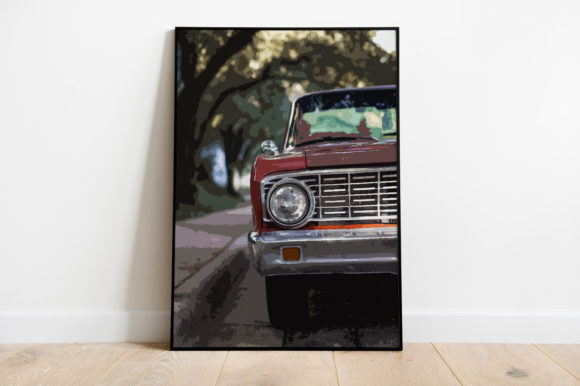 Download Red Retro Car Poster Watercolor - Car poster Collection