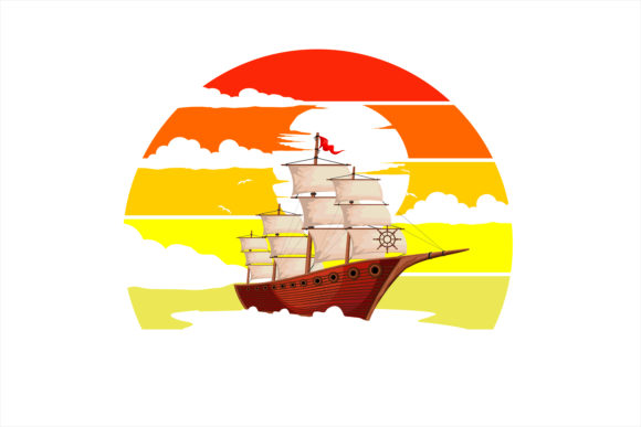 Download Sailing Boat with Sun in Fullcolor - Fullcolor Collection