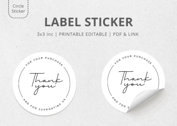 Download Editable Thank You Sticker Template - Thank you sticker Collection