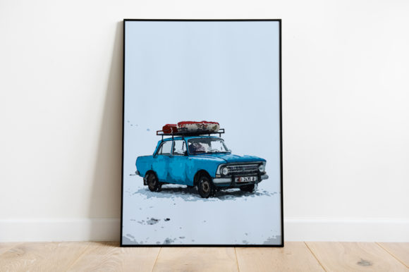 Download Vintage Car Poster Watercolor - Car poster Collection