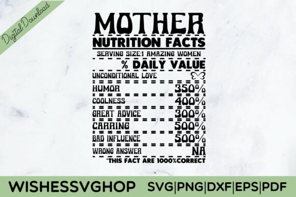 Download Nutrition Facts Mother SVG PNG - Mother svg Collection