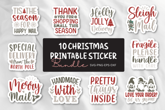 Download 10 Christmas Thank You Sticker Bundle - Thank you sticker Collection